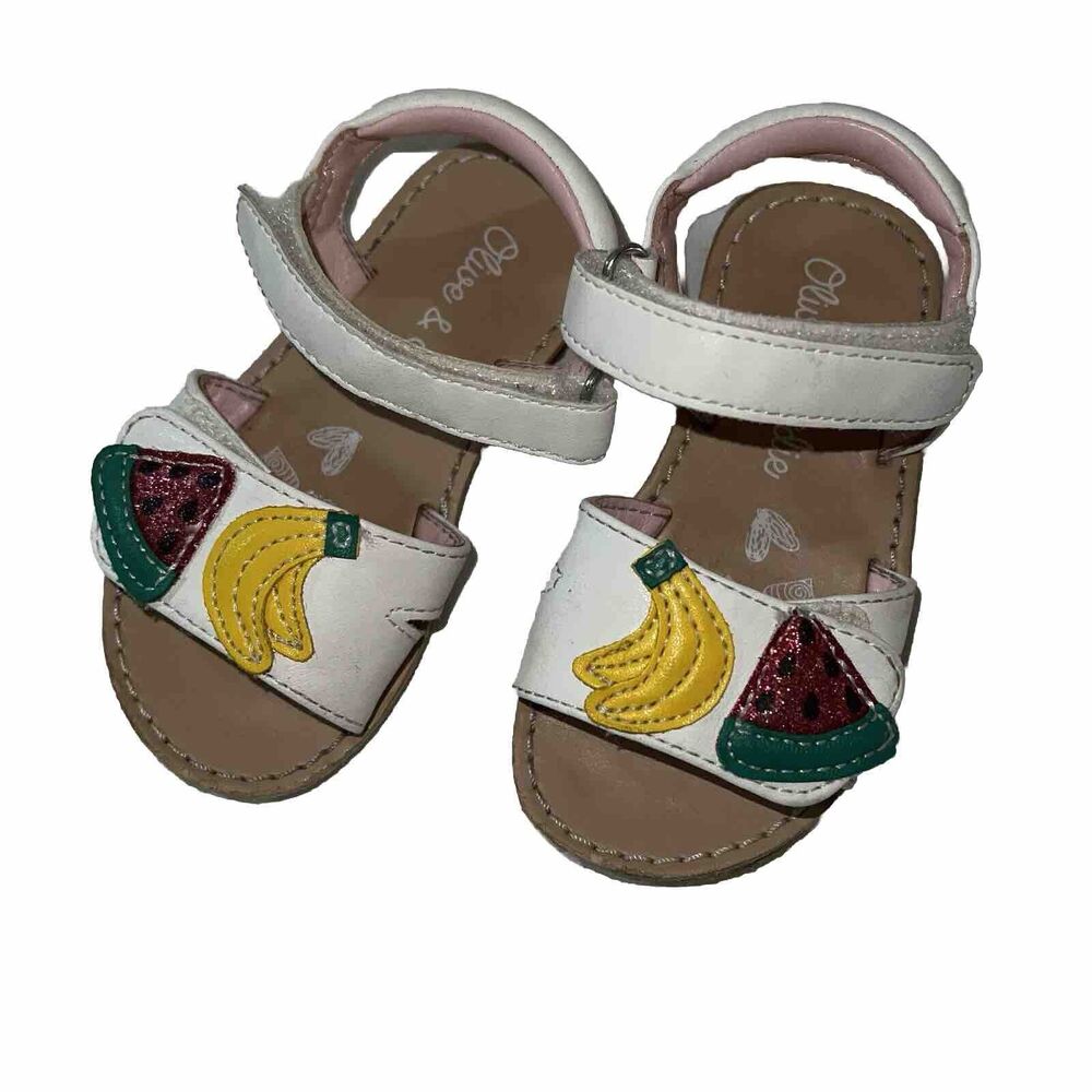 Olive and Edie Girls Fruity Banana Watermelon Sandals Size 5M